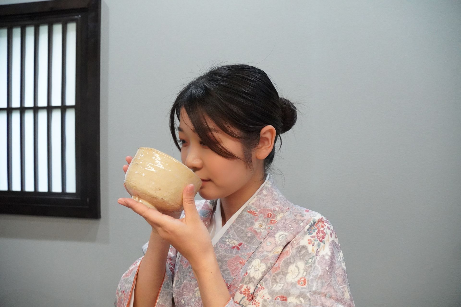 A guest enjoying a cup of tea