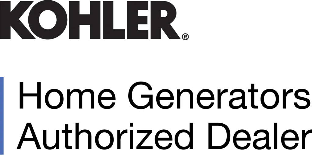 KOHLER logo with “Home Generators Authorized Dealer” text on white background