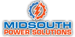 Midsouth Power Solutions logo with blue gear and orange lightning bolt