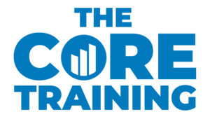 Logo reading “THE CORE TRAINING” in blue text on a white background.