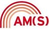 The ams logo has a rainbow in the middle of it.