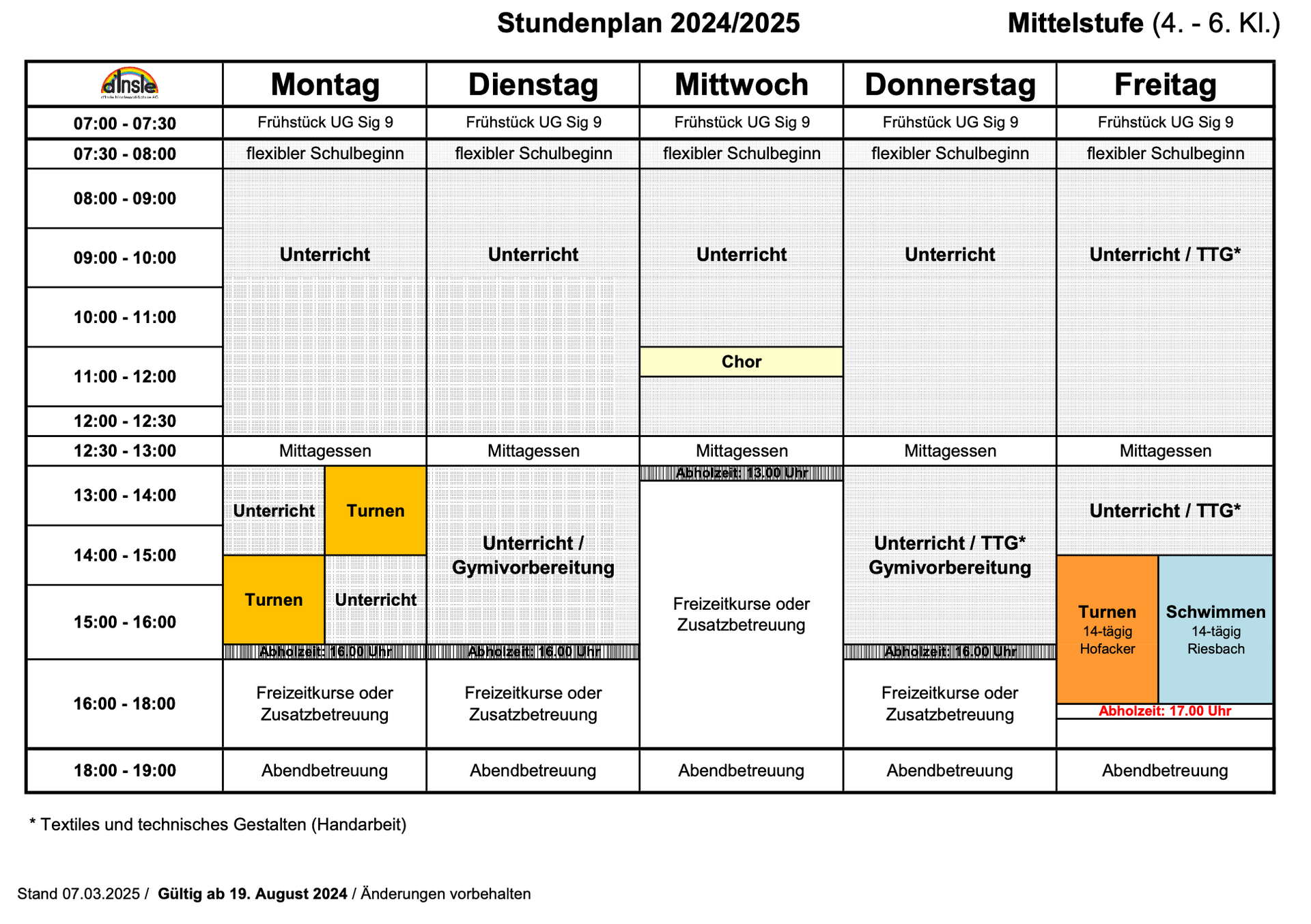 A grid of squares with the word montag on it