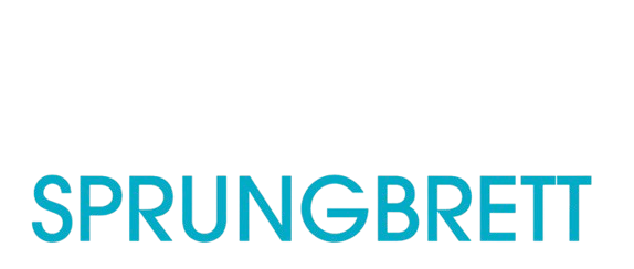 A blue and white logo for springerett on a white background