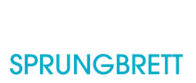 A blue and white logo for springerett on a white background