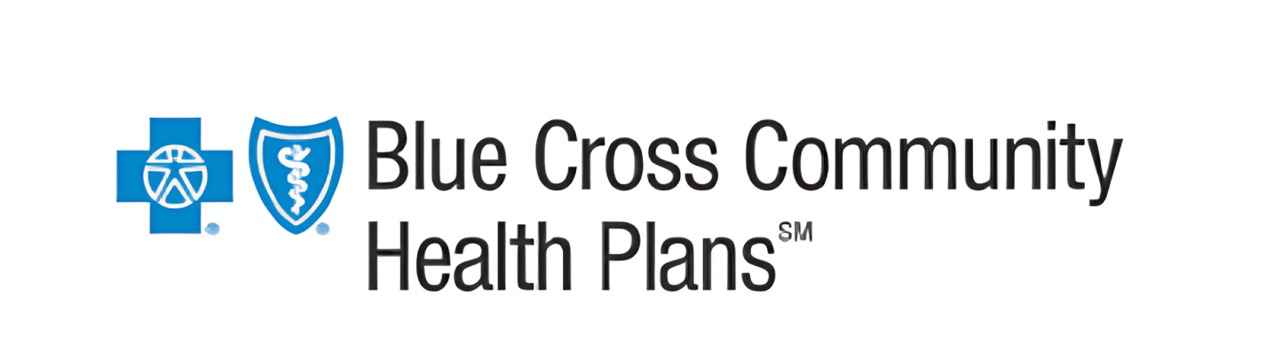 The blue cross community health plans logo is shown on a white background.