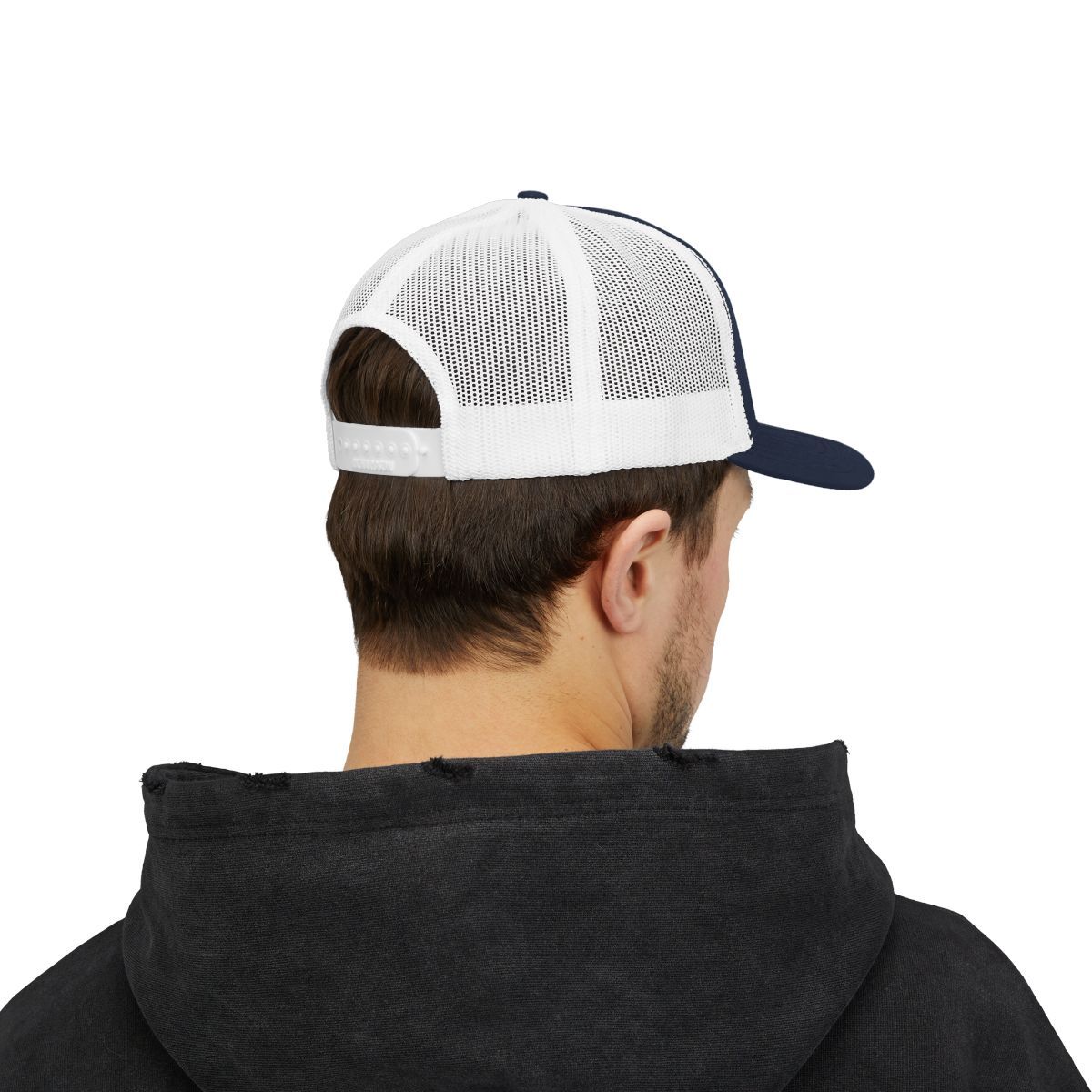 Red and navy TRC Tennessee Robotics Center baseball cap with white mesh sides and embroidered logo