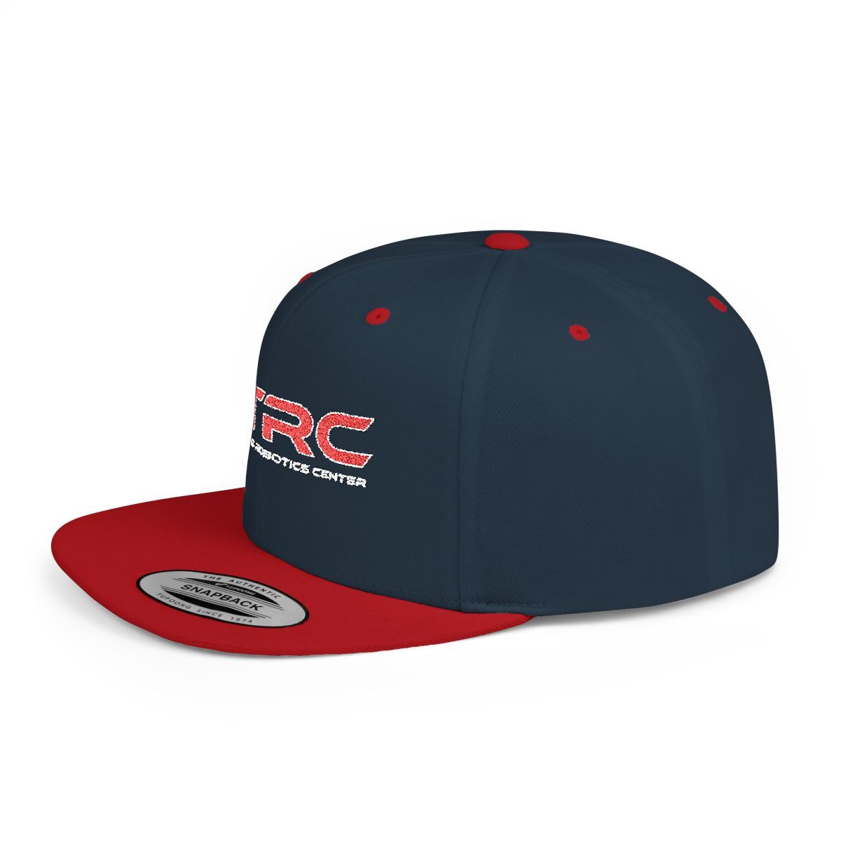 Blue and red snapback hat with 
