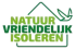 Green logo reading “NATUUR VRIENDELIJK ISOLEREN” with a leaf outline above it