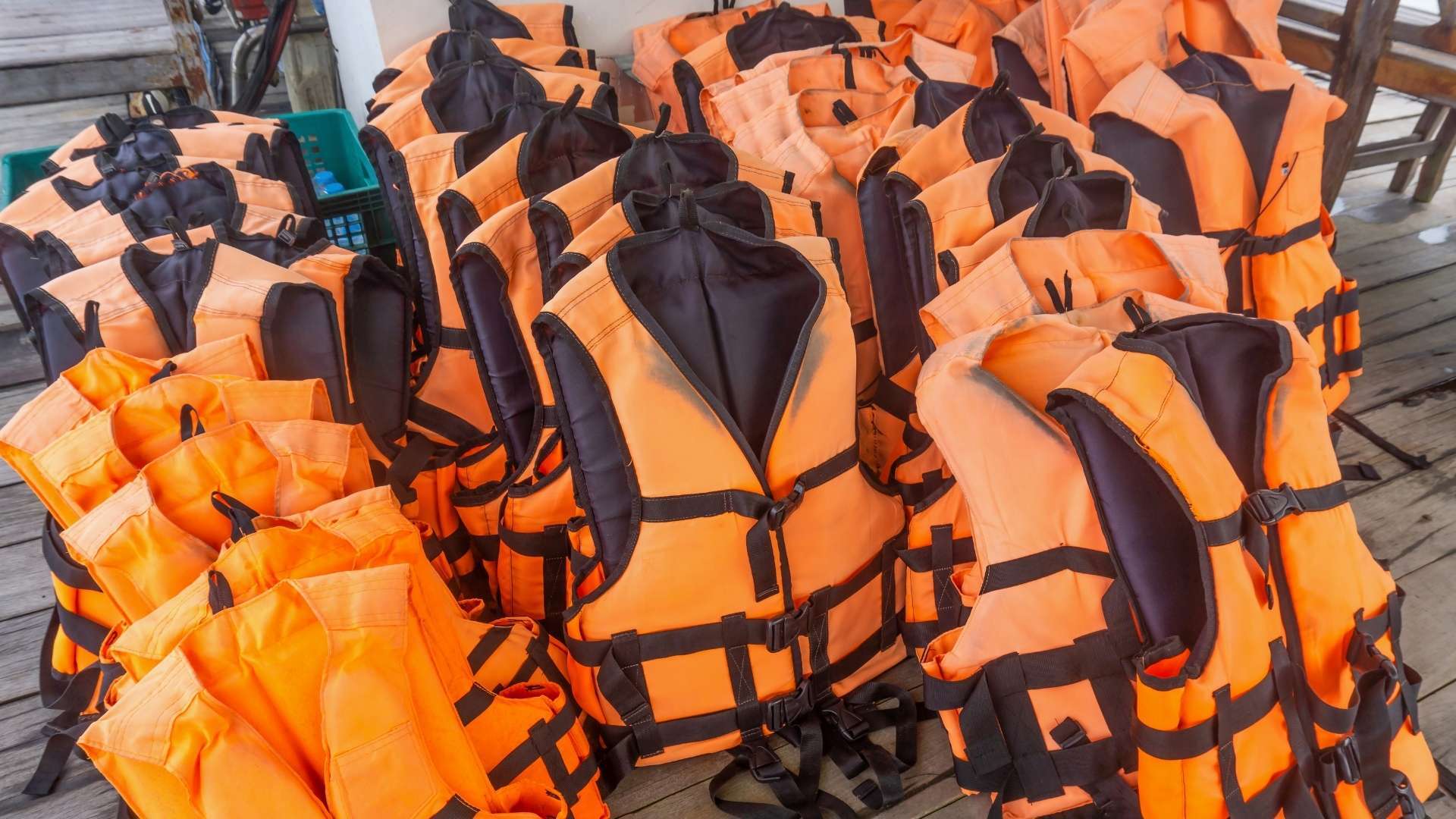 lifejackets on a rental boat