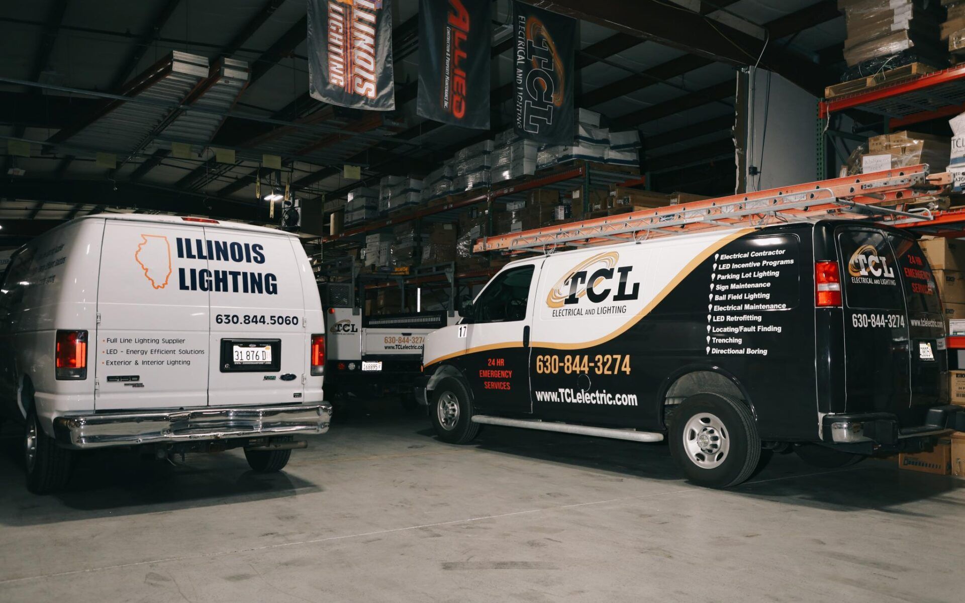 Two work vans,