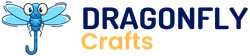 The logo for dragonfly crafts has a dragonfly on it.