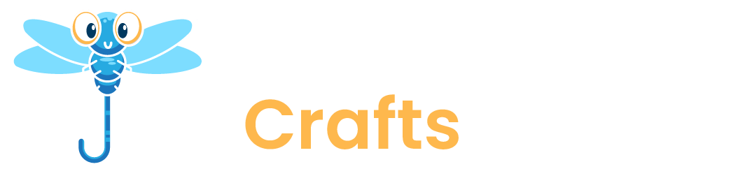 A logo for crafts with a dragonfly on it