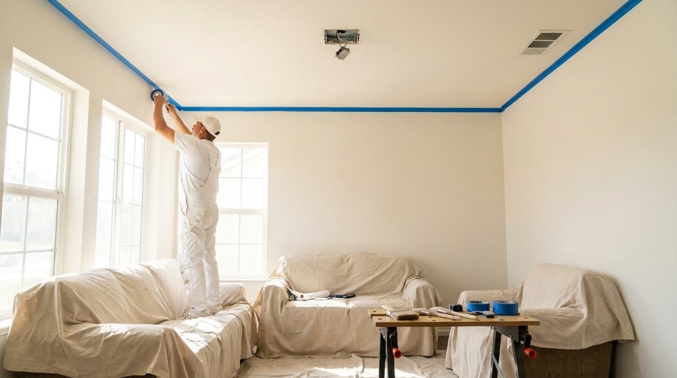 Prep the room and ceiling surface