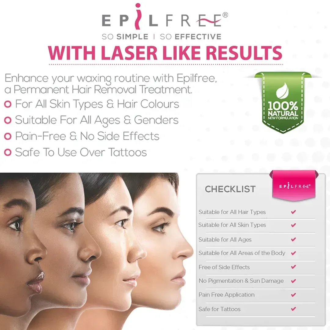 A poster for epil free with laser like results
