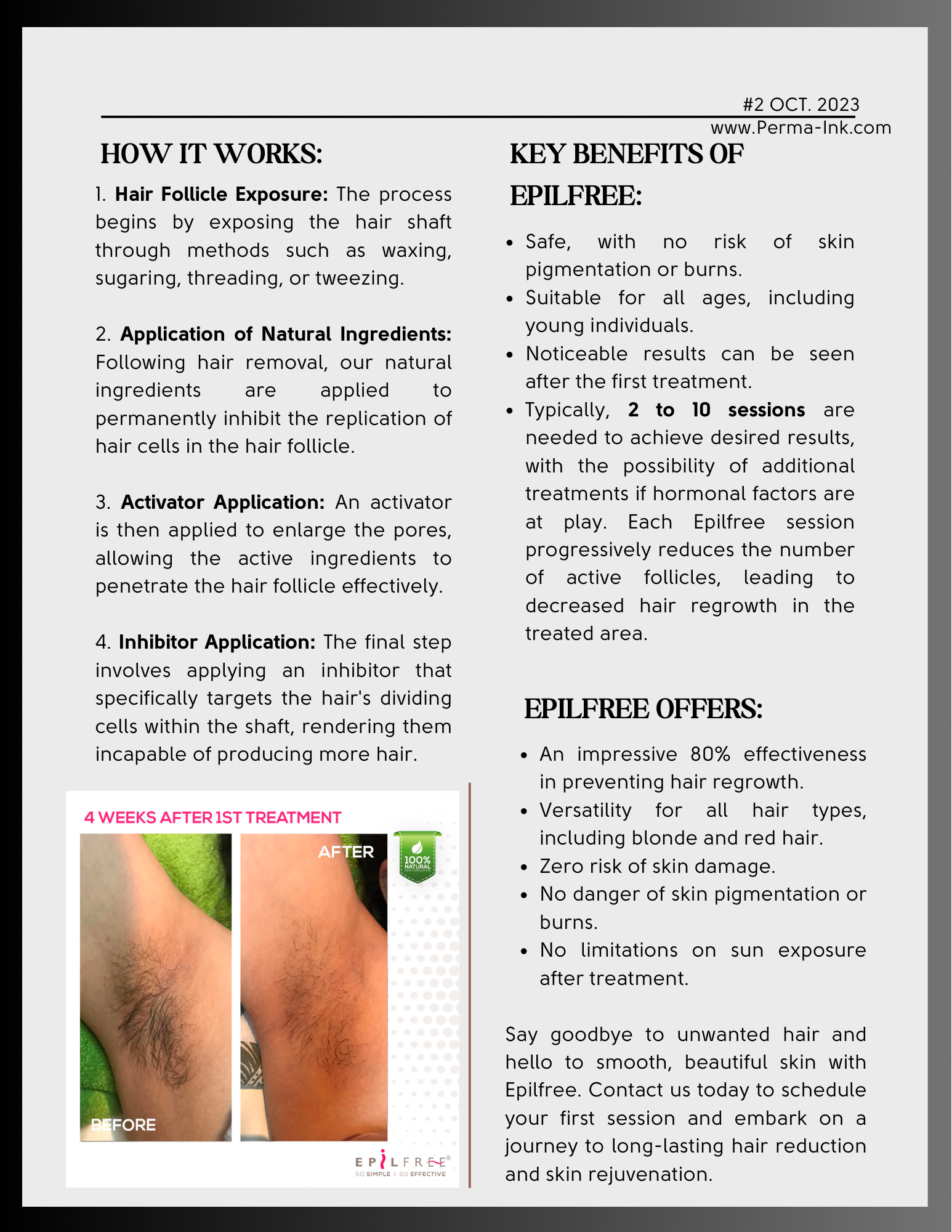 A before and after picture of a person 's armpit.