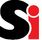 A black letter s with a red circle around it on a white background.