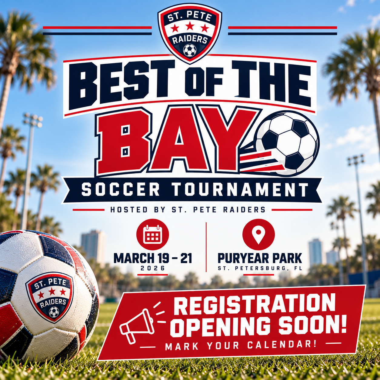 Flyer for St. Pete Raiders Best of the Bay Tournament