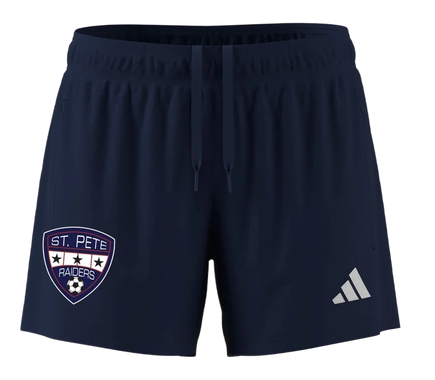 Navy Adidas shorts with St. Pete logo