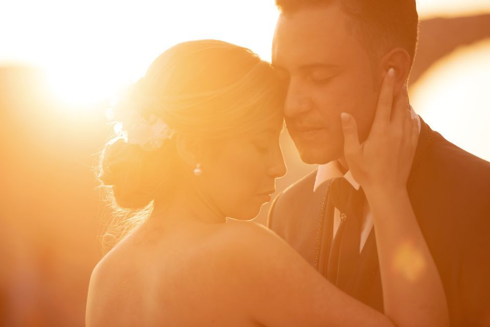 foto matrimonio al tramonto