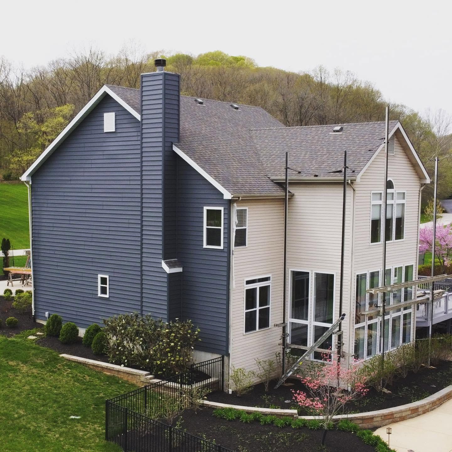 Finished home with new siding