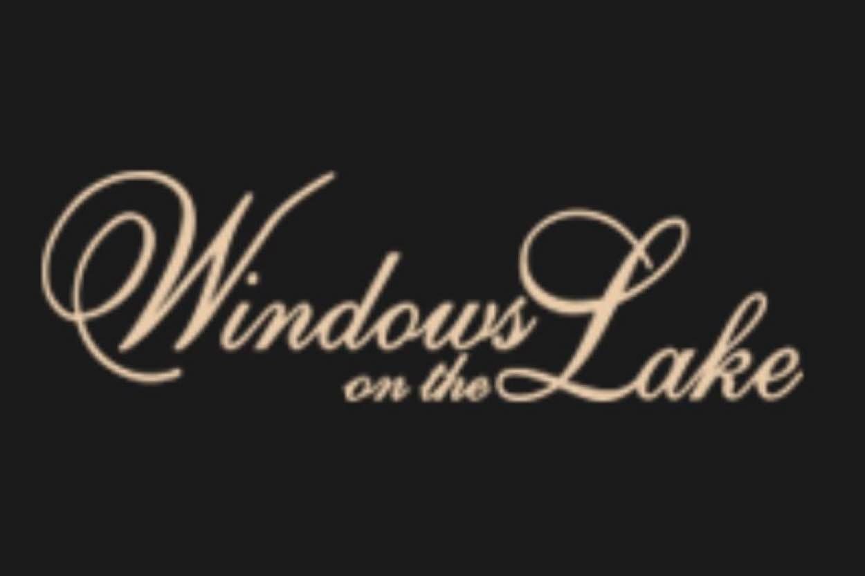 A logo for windows on the lake on a black background