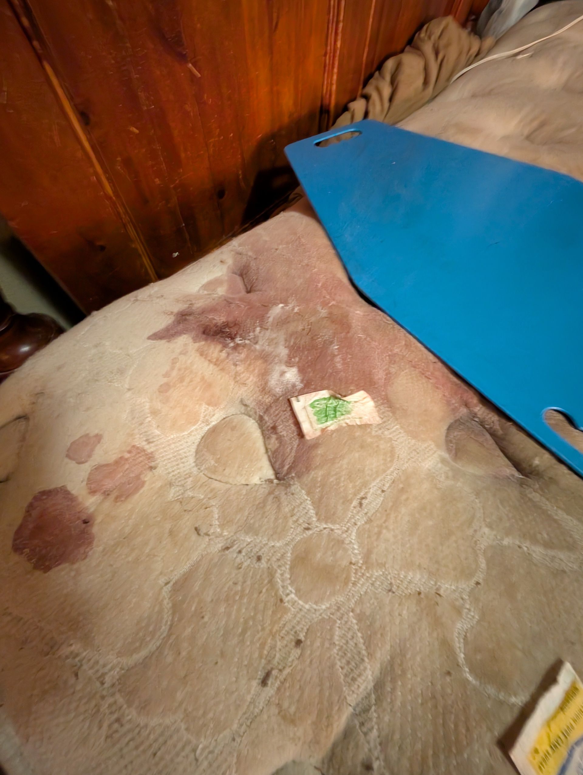 A blood stained mattress