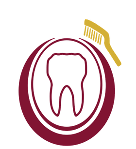 Ein Symbol eines Zahns und einer Zahnbürste in einem Kreis