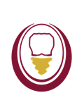 Ein Symbol eines Zahns in einem Kreis auf weißem Hintergrund.