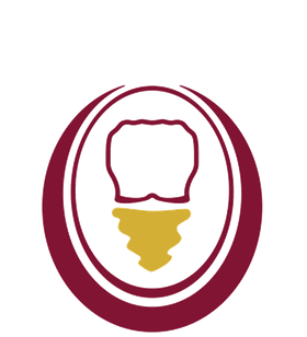 Ein Symbol eines Zahns in einem Kreis auf weißem Hintergrund.