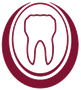 Ein Symbol eines Zahns in einem Kreis auf weißem Hintergrund.