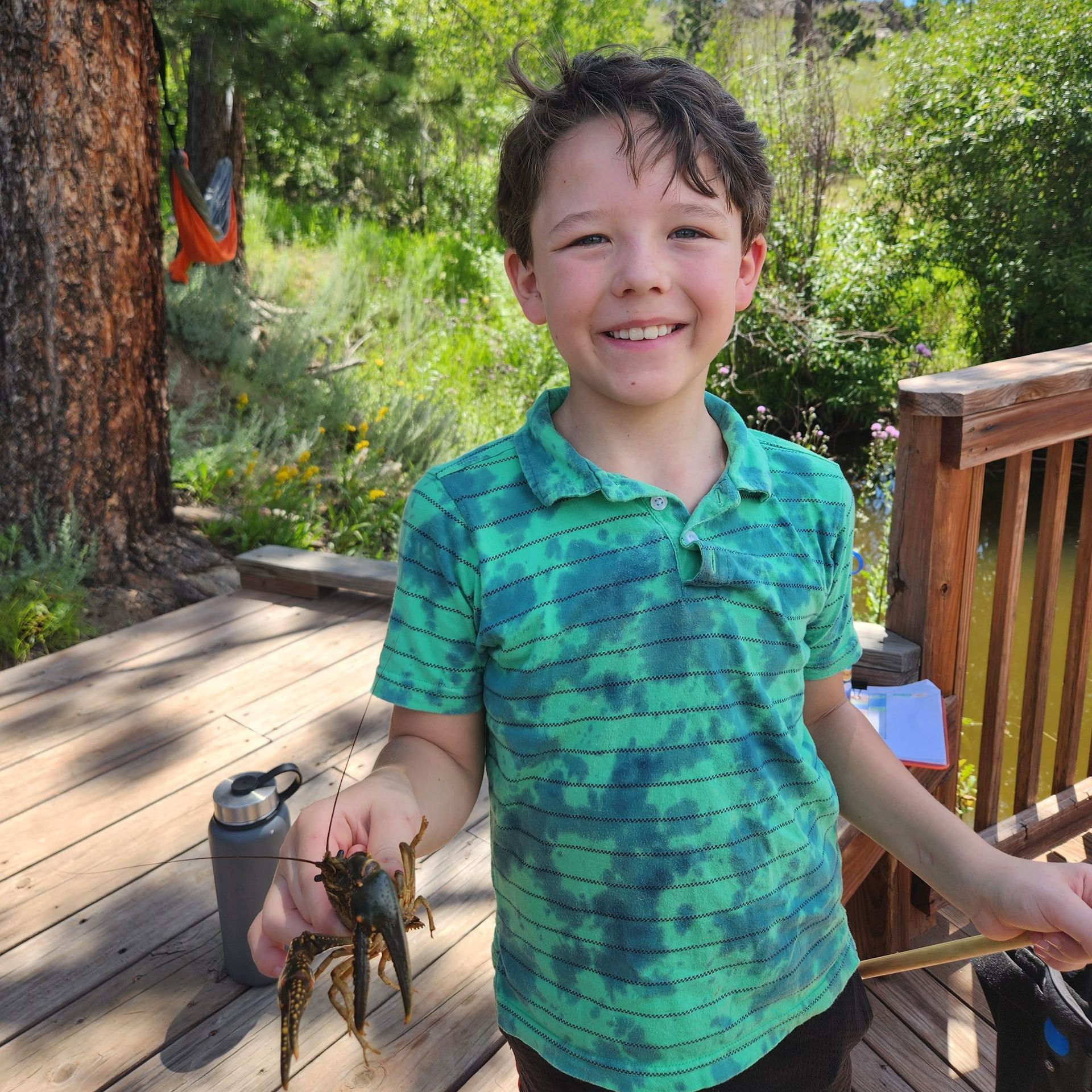 Camper with crawdad