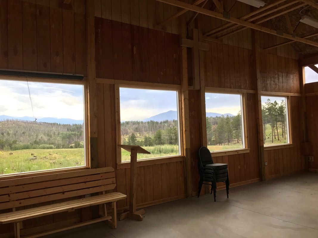 View of windows from Bear Paw Barn.