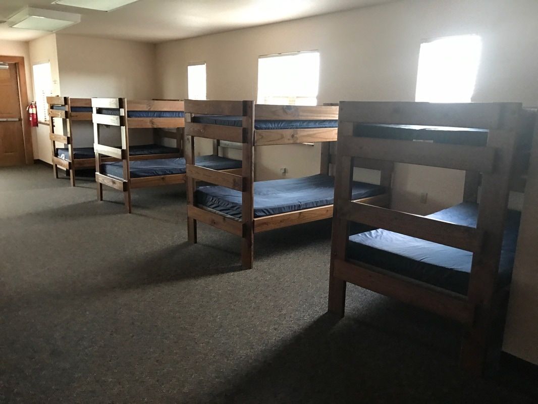 Bunk beds in dorm room in Elkhorn Lodge.