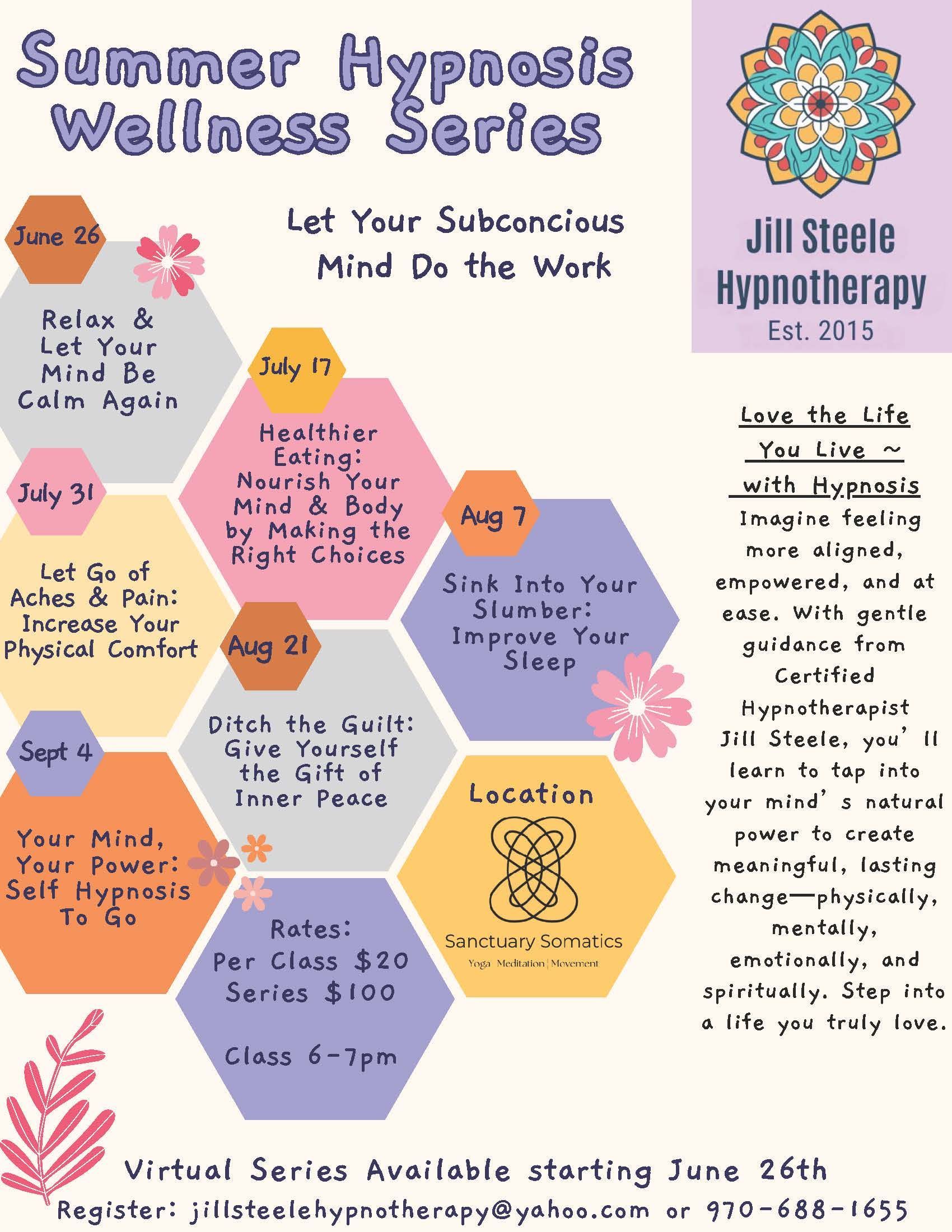 Summer Hypnosis Wellness Series: Virtual
