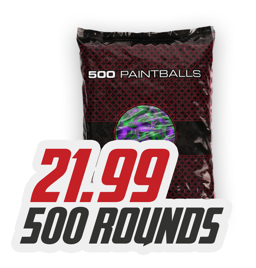 A bag of 500 paintballs for 21.99 500 rounds