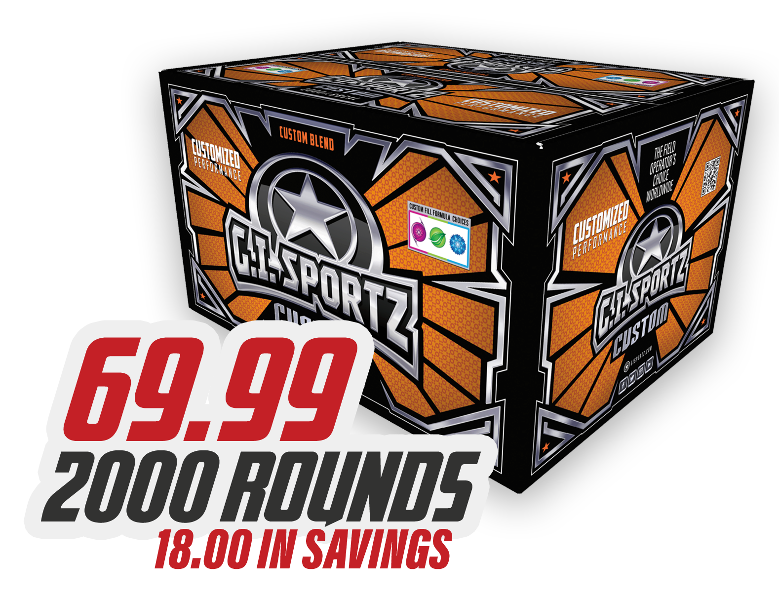 A box with a sticker that says 69.99 2000 rounds