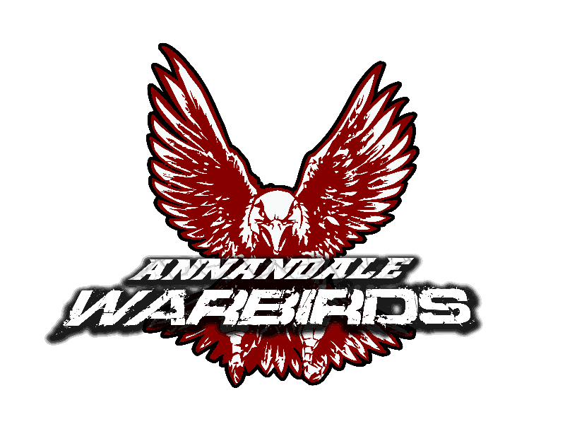 A logo for the annandale warbirds with a red eagle