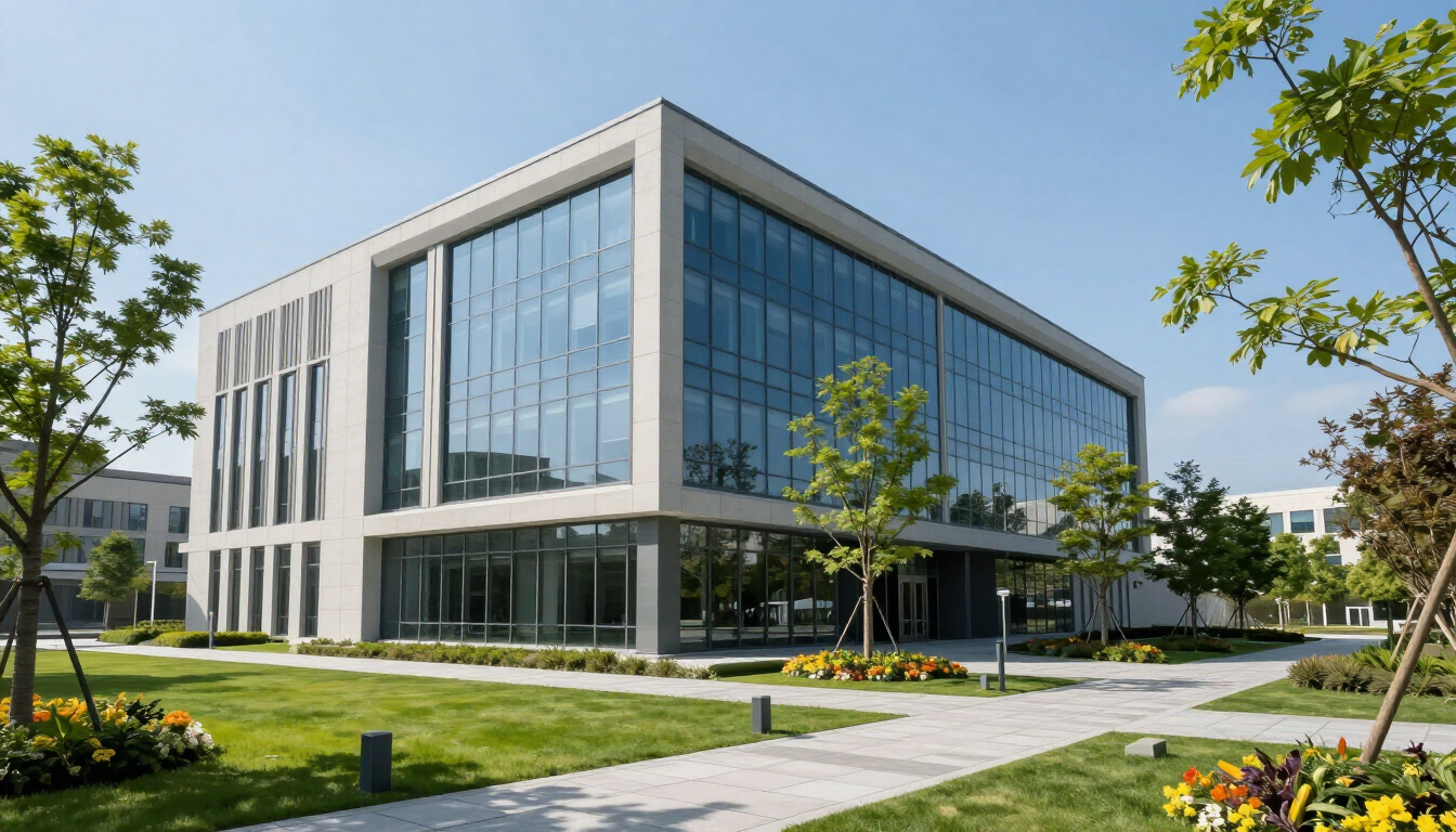 Clean commercial building exterior in Texas sunshine
