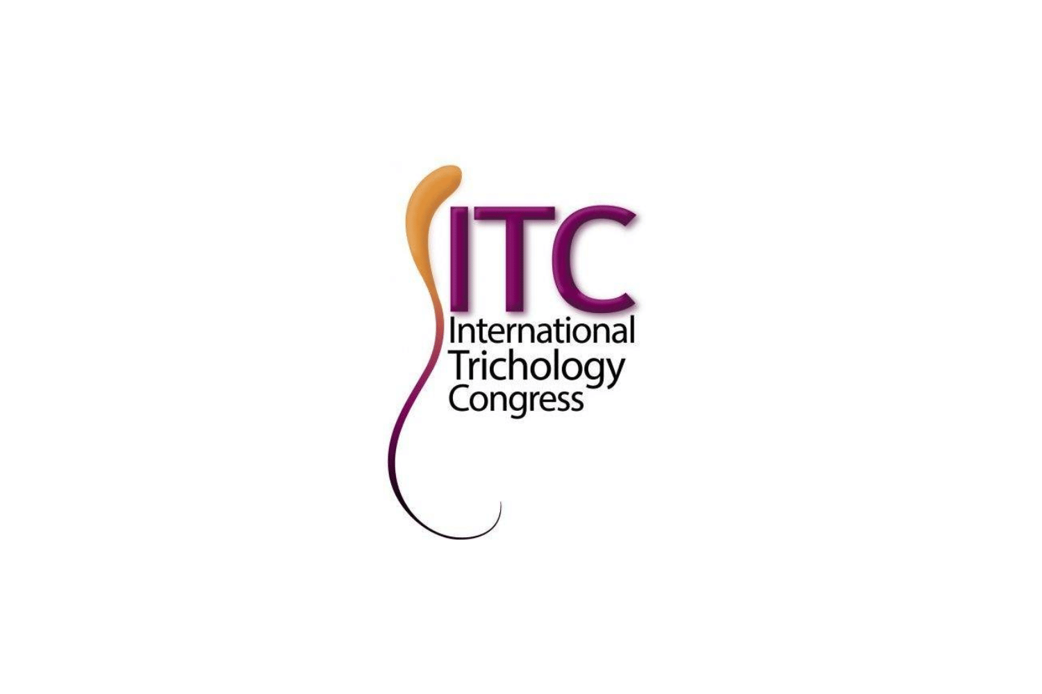 ITC International Trichology Congress logo with purple and orange lettering on a white background
