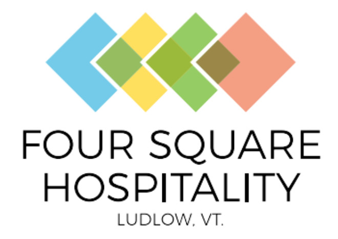 A logo for four square hospitality ludlow vt