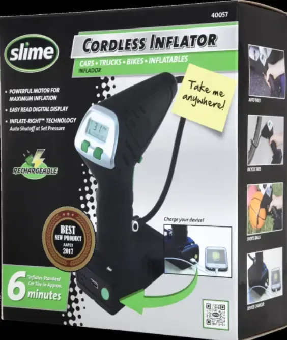 A box for a cordless inflator by slime