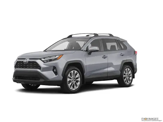 A silver toyota rav4 is shown on a white background.