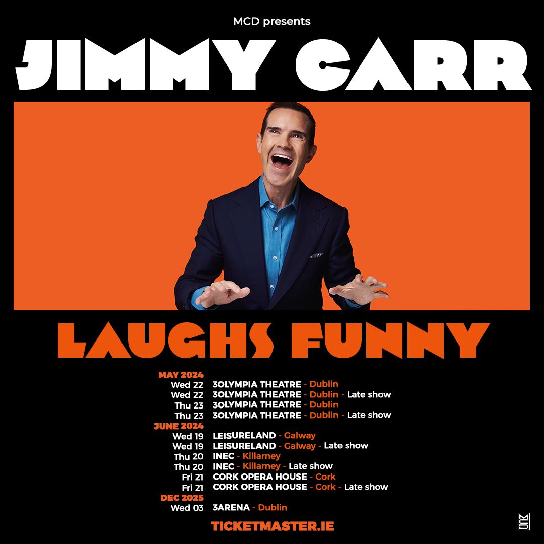 JIMMY CARR: LAUGHS FUNNY NEW LIVE TOUR FOR 2024-2025 JIMMY CARR: LAUGHS FUNNY
NEW LIVE TOUR FOR 2024-2025