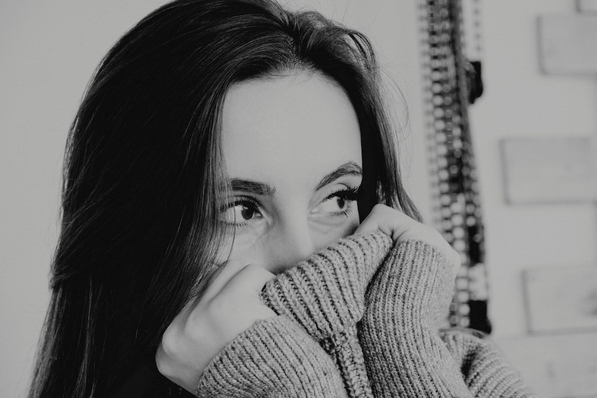 shy woman