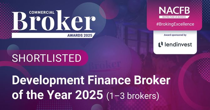 A poster that says broker shortlisted commercial broker of the year 2024