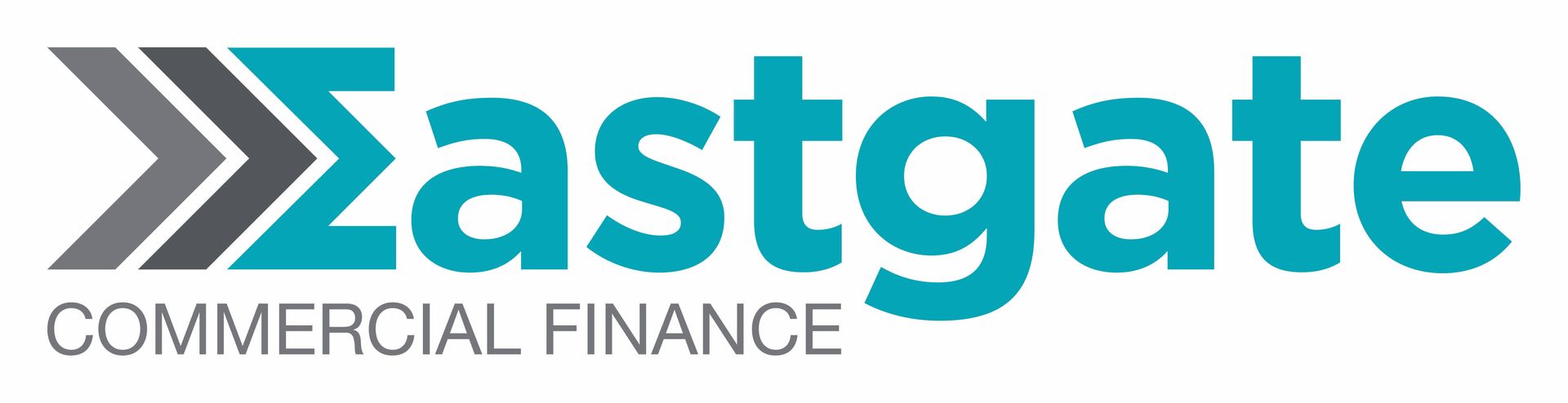 The logo for eastgate commercial finance is blue and gray.
