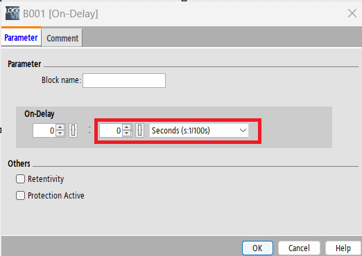 popup scherm on-delay instellingen instellingen functieblok