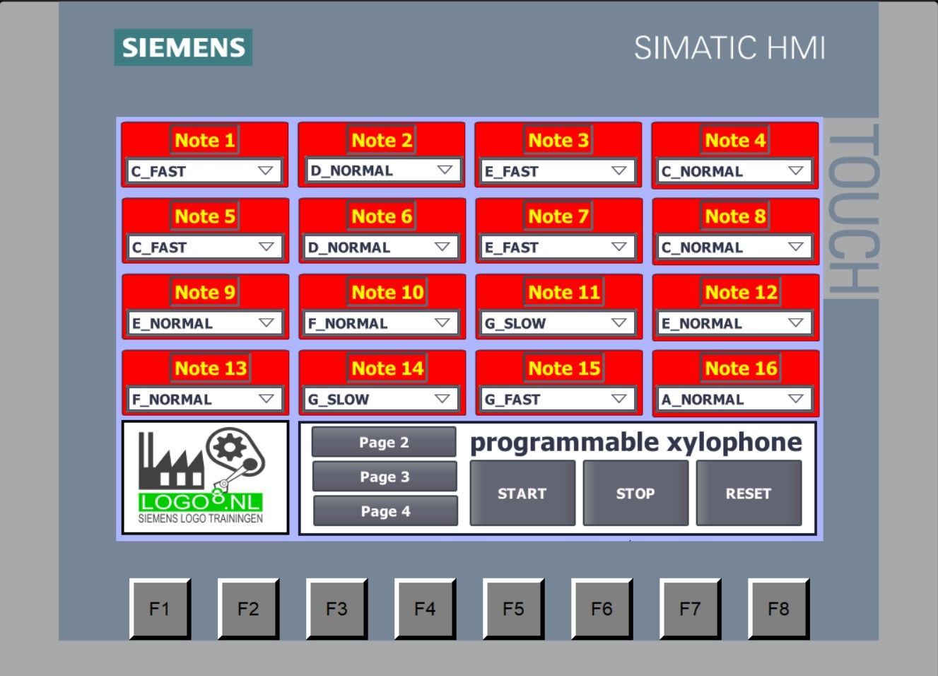 HMI voorbeeld WinCC HMI opleiding Logo8