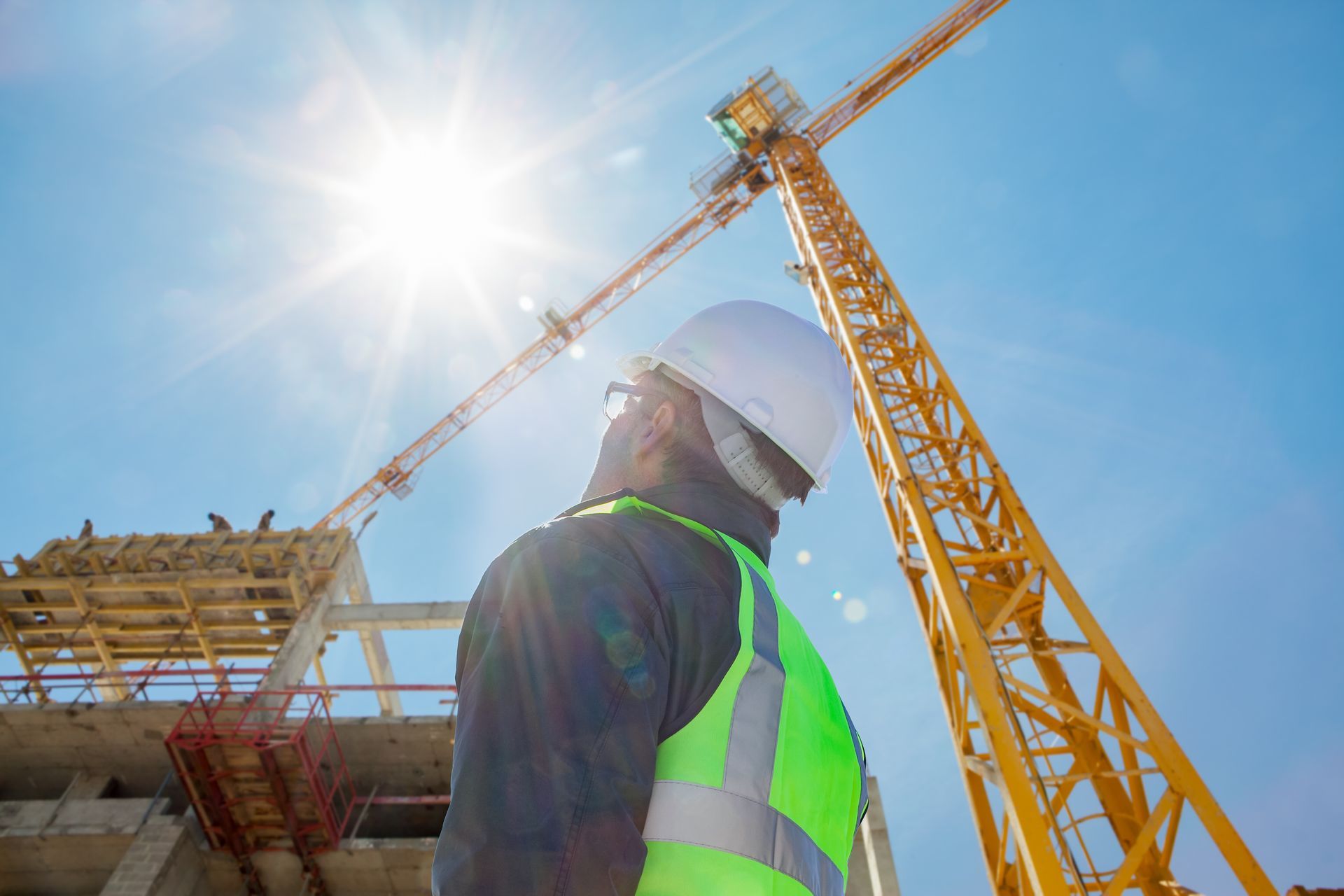 Man working on crane