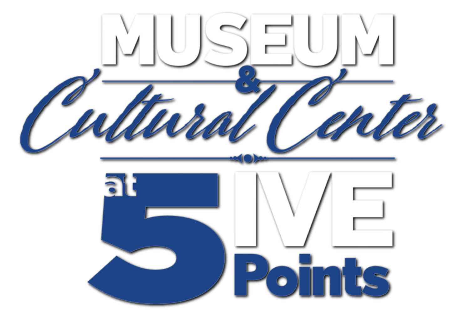 Museum & Cultural Center at 5IVE Points logo in blue and white